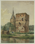 210053 Gezicht op de ruïne van het kasteel Duurstede te Wijk bij Duurstede, uit het oosten.